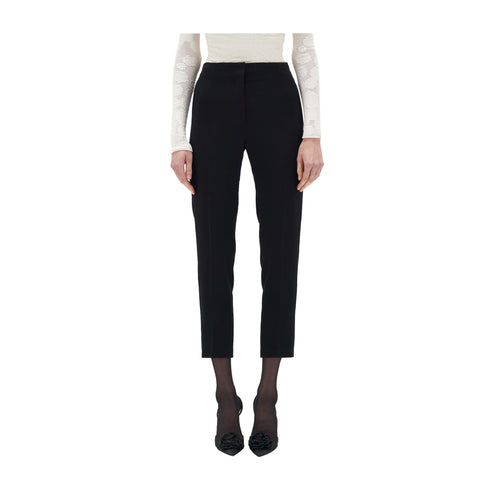 Blugirl by Blumarine Pantaloni Pantalone Donna a vita alta in cady Nero - Francavilla Moda